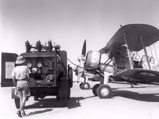 Gladiators refueling in desert - raf site