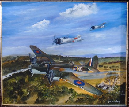 Charlie Walker painting Blenheim crash burma