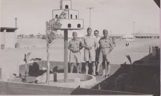 Sgts at Heliopolis 1938 or 1939
Left to right - F/Sgt Dick Allen, others unknown. Note the senior age of all these men. 113 Squadron 
SOURCE/COPYRIGHT: John Allen, son of F/Sgt (W/O) Dick Allen