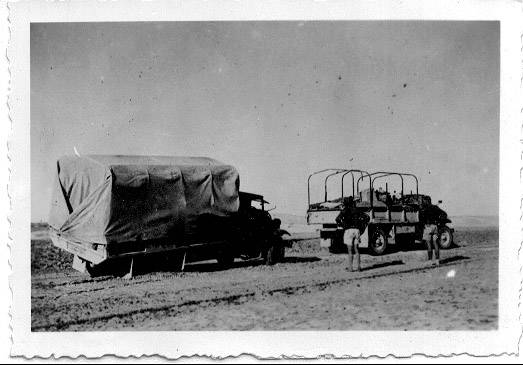 113 squadron Leaving or Enroute to Giarabub late 1941 - Stuck in the sand. Corp Wilfred Archer (son Bob Archer)