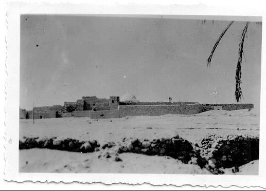 GIARABUB FORT - 1941
Giarabub is about 200 miles deep in the desert, straight south from the coast near the border of Libya. The Australians had recently taken the fort from the Italians when 113 Squadron arrived. Soon after arrival they were bombed and straffed by the Germans who destroyed several aircraft and indirectly caused several fatalities when an overhang on a cliff collapsed burying them alive.
SOURCE: Corp (Sgt) Wilfred Archer (son Bob Archer)