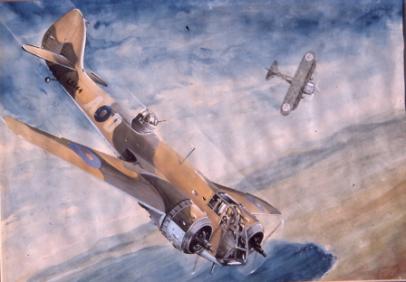 Ian Blair 113 Squadron Blenheim attacked over Derna